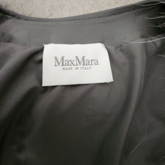 Maxa Mara Grey Fur Jacket With Leather Size Small - Picture 10 of 10